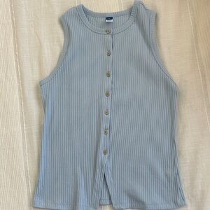 Old Navy Light Blue Sleeveless Button-Up Top